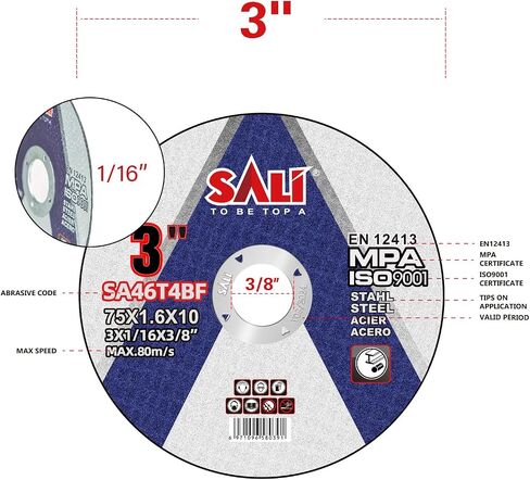 SALI 25 Pack Cut Off Wheels 3 Inch General Purpose Metal Cutting Wheel for 3 in Angle Grinders and Die Grinders- Cutting Disc Aggressive Cutting 3 * 1/16 * 1/4″Operating Up to 25000 RPM and 80 in Saudi Arabia