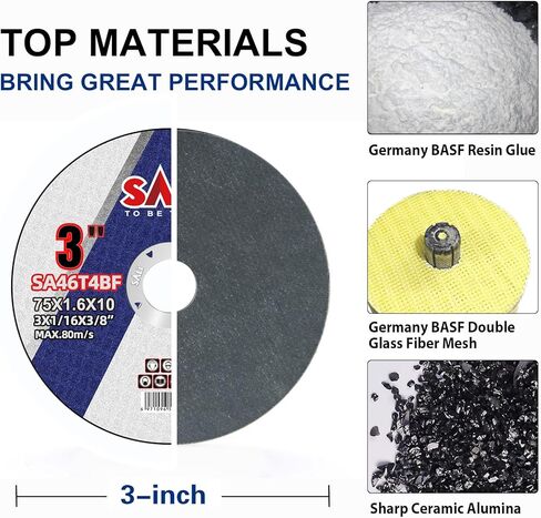 SALI 25 Pack Cut Off Wheels 3 Inch General Purpose Metal Cutting Wheel for 3 in Angle Grinders and Die Grinders- Cutting Disc Aggressive Cutting 3 * 1/16 * 1/4″Operating Up to 25000 RPM and 80 in Saudi Arabia