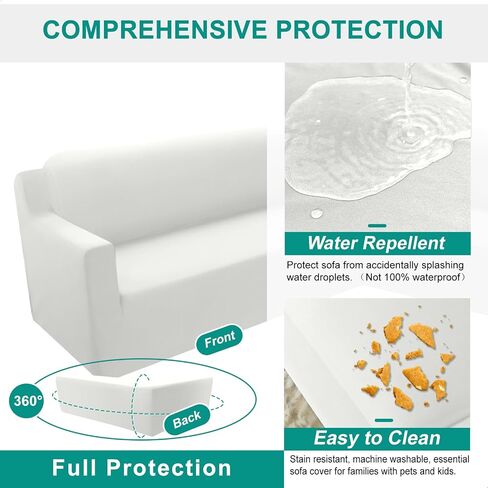 Arfntevss Sectional Couch Covers L Shape Super Stretch Corner Sofa Covers Non Slip Universal U Shaped Sofa Slipcovers Water Repellent Living Room Sectional Protector for Dogs Pets Cats (White, Large) in Saudi Arabia