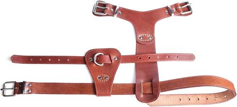 Leather Dog Harness No Pull Design Genuine Leather Durable Strong Pet Harness with Adjustable Straps Easy Control Pet Vest (M) in Saudi Arabia