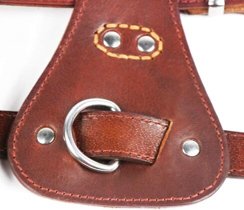 Leather Dog Harness No Pull Design Genuine Leather Durable Strong Pet Harness with Adjustable Straps Easy Control Pet Vest (M) in Saudi Arabia