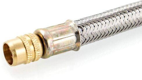 QWORK محولات تمديد جذع صمام الإطارات، 4 عبوات 12 بوصة من الفولاذ المقاوم للصدأ تمديد صمام الإطارات المضفر لمقطورة شاحنة RV للسيارة in Kuwait