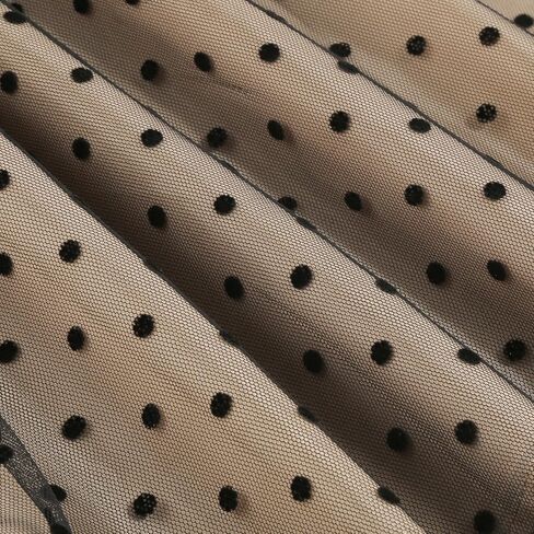 فستان كوكتيل نسائي 50s عتيق بدون أكتاف منقط أنيق عالي الخصر شبكي مرقع على شكل حرف a فساتين الحفلات المسائية in Kuwait