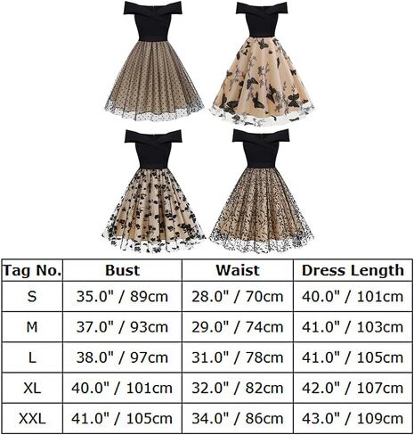 فستان كوكتيل نسائي 50s عتيق بدون أكتاف منقط أنيق عالي الخصر شبكي مرقع على شكل حرف a فساتين الحفلات المسائية in Kuwait