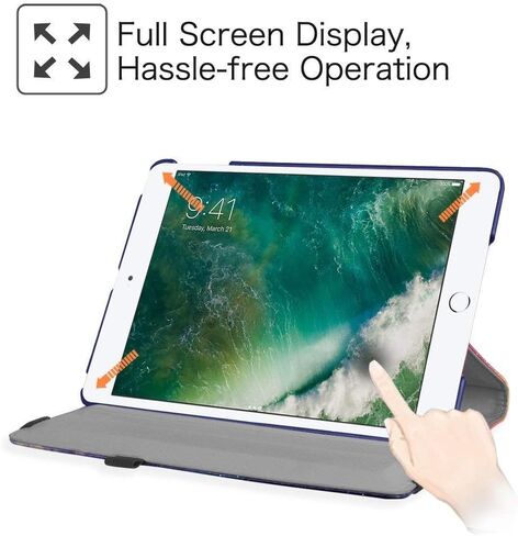 حافظة iPad 2/3/4 - حافظة ذكية بحامل دوار 360 درجة مع ميزة الاستيقاظ/السكون التلقائي لأجهزة Apple iPad 4 وiPad 3 وiPad 2 (أسود) in Kuwait