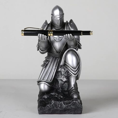 BC Home Decor Medieval Armour Statue, Single Pen Holder, Desk Accessories of Office Décor, Back to School Gfit，8.25" H, include Sign Pen, Hand Painted in Gold by Buildclassic in Saudi Arabia