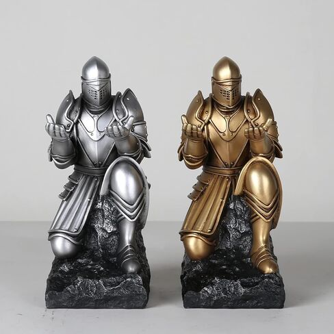 BC Home Decor Medieval Armour Statue, Single Pen Holder, Desk Accessories of Office Décor, Back to School Gfit，8.25" H, include Sign Pen, Hand Painted in Gold by Buildclassic in Saudi Arabia