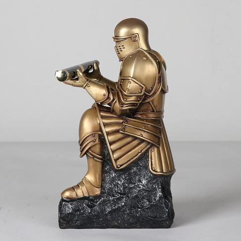BC Home Decor Medieval Armour Statue, Single Pen Holder, Desk Accessories of Office Décor, Back to School Gfit，8.25" H, include Sign Pen, Hand Painted in Gold by Buildclassic in Saudi Arabia