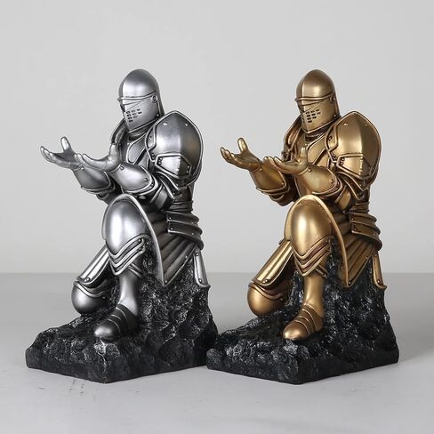 BC Home Decor Medieval Armour Statue, Single Pen Holder, Desk Accessories of Office Décor, Back to School Gfit，8.25" H, include Sign Pen, Hand Painted in Gold by Buildclassic in Saudi Arabia