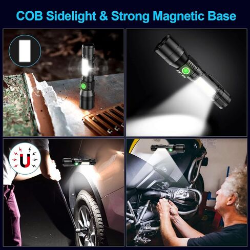 Banral Black Light UV Flashlight, 1200 High Lumens Magnetic Rechargeable Flashlight, Blacklight Tactical Flashlights 7 Modes LED Torch Light for Pets Urine and Stains, Bed Bugs and Scorpions in Kuwait