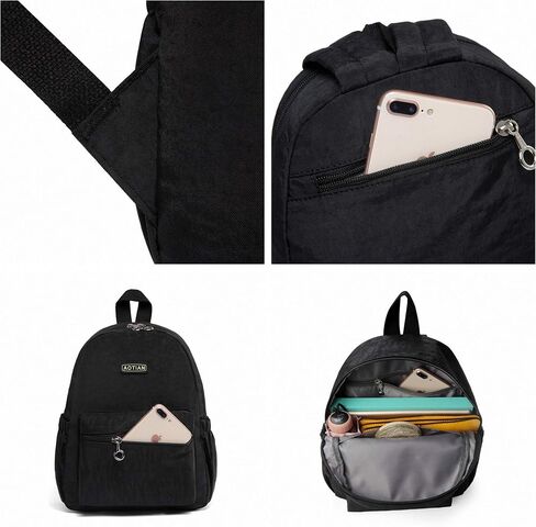 AOTIAN Mini Lightweight Backpack Durable Travel Hiking Women and Girls Small Daypack, 7 Liters Black in Saudi Arabia