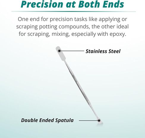 Excelta Double-Ended Spatula, Stainless Steel, Versatile Tool for Potting, Scraping, and Mixing Epoxy, 7 Inches, Intermediate in Saudi Arabia