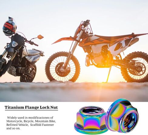 RISON Titanium Nut Titanium Flange Full Metal Lock nut M6 Titanium Sprocket Nut Rainbow 6AL4V Titanium Flange Lock Nut Pack of 5 in Saudi Arabia