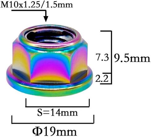 RISON Titanium Nut Titanium Flange Full Metal Lock nut M6 Titanium Sprocket Nut Rainbow 6AL4V Titanium Flange Lock Nut Pack of 5 in Saudi Arabia