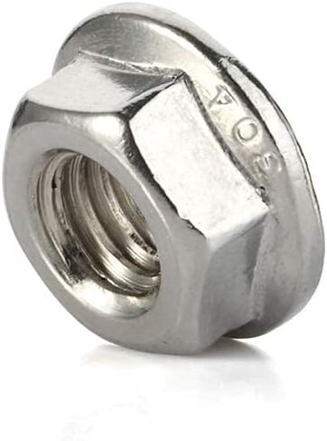 1/2-13 Serrated Flange Nut Hex Lock Nuts, Stainless Steel 304, Plain Finish, Quantity 6 in Saudi Arabia