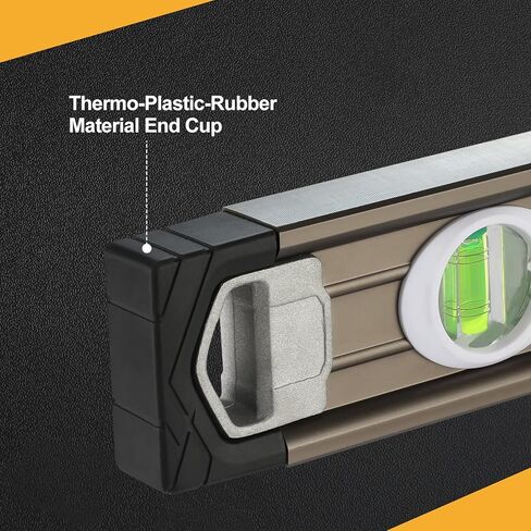 PREXISO 16IN مستوى الروح، مستوى الطوربيد النهائي من مادة TPR، مقاوم للصدمات، هيكل من سبائك الألومنيوم، مع شريط قياس إضافي، مثالي للديكور، والمفروشات المنزلية، والبناء in Kuwait