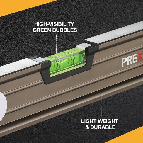 PREXISO 16IN مستوى الروح، مستوى الطوربيد النهائي من مادة TPR، مقاوم للصدمات، هيكل من سبائك الألومنيوم، مع شريط قياس إضافي، مثالي للديكور، والمفروشات المنزلية، والبناء in Kuwait