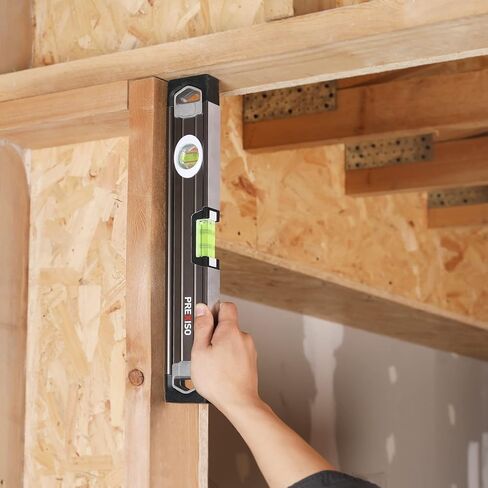 PREXISO 16IN مستوى الروح، مستوى الطوربيد النهائي من مادة TPR، مقاوم للصدمات، هيكل من سبائك الألومنيوم، مع شريط قياس إضافي، مثالي للديكور، والمفروشات المنزلية، والبناء in Kuwait