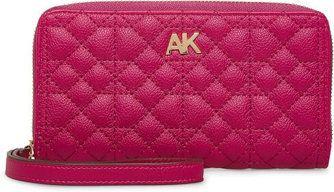 Anne Klein Womens Ak Ak Zip Around Wallet quilted chain tote, Orchid, One Size US in Kuwait