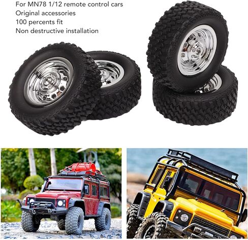 VGEBY 4 قطع RC إطار عجلة السيارة، المطاط RC لعبة سيارة استبدال الإطارات التحكم عن بعد سيارة ترقيات التحكم عن بعد والتطبيق بطاريات السيارات التي تسيطر عليها MN78 112 RC سيارات لعبة الإطارات in Saudi Arabia