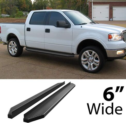HD Ridez Running Board 6" Silver Compatible with Ford F150 2004-2008 SuperCrew Cab (Nerf Bar Side Steps Side Bars) in Kuwait