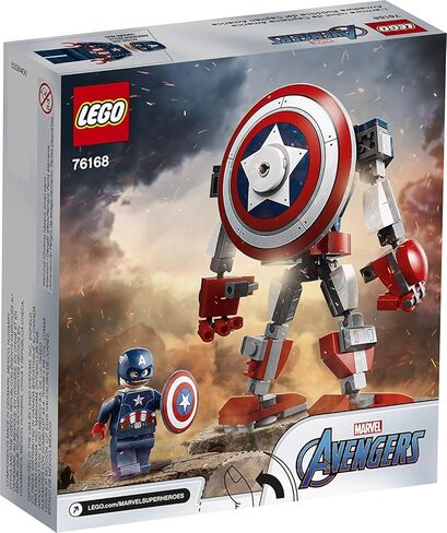 LEGO Marvel Avengers Classic Captain America Mech Armor 76168 Collectible Captain America Shield Building Toy, New 2021 (121 Pieces) in Saudi Arabia