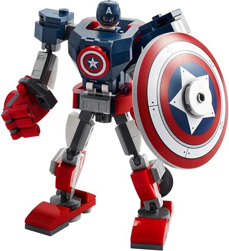 LEGO Marvel Avengers Classic Captain America Mech Armor 76168 Collectible Captain America Shield Building Toy, New 2021 (121 Pieces) in Saudi Arabia