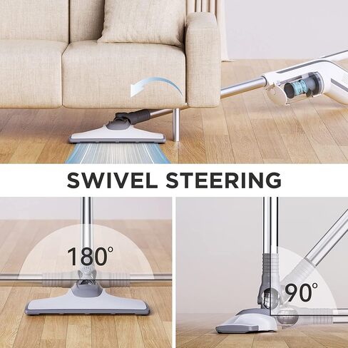 مكنسة كهربائية بعصا سلكية، مكنسة كهربائية صغيرة للمسكن بسلك، محرك قوي 650 وات 18000 باسكال، مكنسة كهربائية محمولة بسلك متعدد الاستخدامات لشعر الحيوانات الأليفة ذو الأرضية الصلبة، أبيض in Kuwait