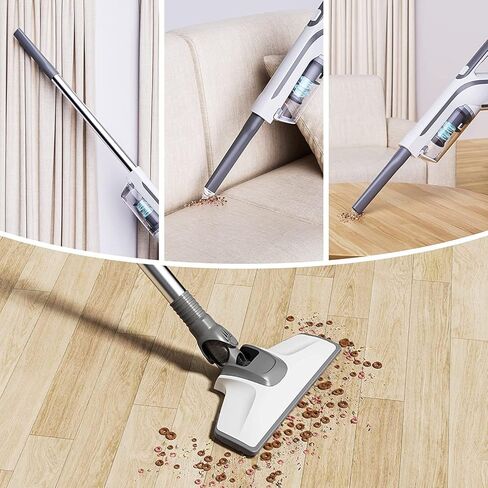 مكنسة كهربائية بعصا سلكية، مكنسة كهربائية صغيرة للمسكن بسلك، محرك قوي 650 وات 18000 باسكال، مكنسة كهربائية محمولة بسلك متعدد الاستخدامات لشعر الحيوانات الأليفة ذو الأرضية الصلبة، أبيض in Kuwait