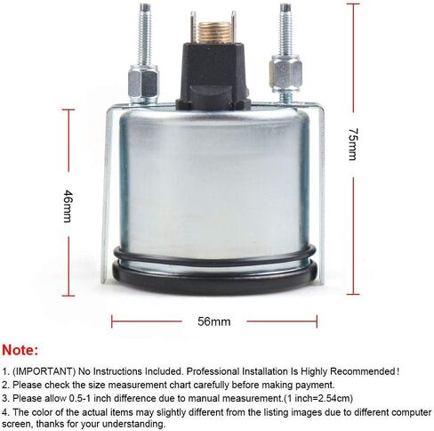 Dyno Racing 2" 52mm Mechanical Oil Press Gauge 0-10 Bar/0-150PSI Oil Pressure 12V Press Gauge Yellow Light Car Meter NPT1/8 in Kuwait