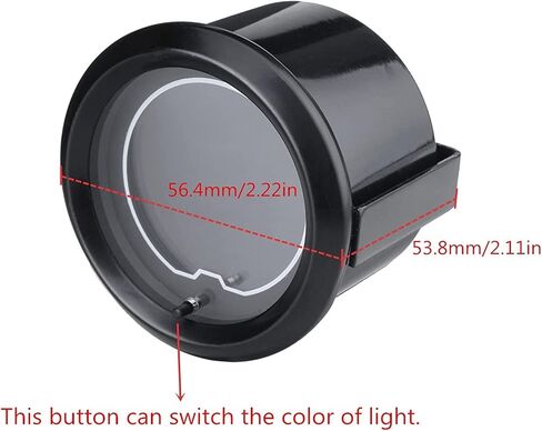 شاشة LED سوداء بـ 7 ألوان 30 رطل لكل بوصة مربعة Turbo Boost/مجموعة قياس الفراغ لشاحنة السيارة | 7 ألوان LED قابلة للتعديل | مخرج تناظري رقمي مزدوج | 2-1/16 بوصة 52 ملم in Saudi Arabia