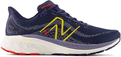 New Balance Men's Fresh Foam X 860 V13 Running Shoe Nb Navy/Ginger Lemon/Neo Flame 12 in Saudi Arabia
