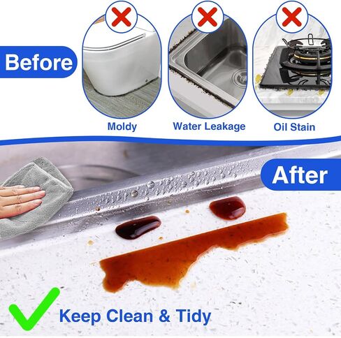 3 Roll White Caulk Tape Sealant Strip, Self-Adhesive Sealing Tape with Caulking Tool for Kitchen Countertop,tub Surround,Toilet Base,Bathtub Sink Edge Protector(1.5' x 10.5Ft) in Saudi Arabia