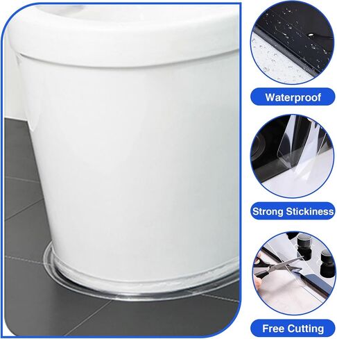 3 Roll White Caulk Tape Sealant Strip, Self-Adhesive Sealing Tape with Caulking Tool for Kitchen Countertop,tub Surround,Toilet Base,Bathtub Sink Edge Protector(1.5' x 10.5Ft) in Saudi Arabia