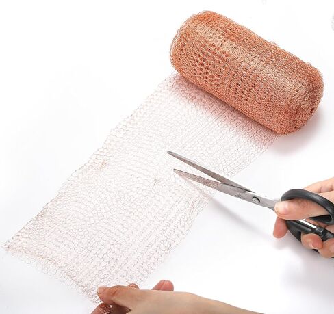 Lawei 5 inch x 32Ft Copper Mesh Roll, 100% Pure Copper Knitted Wire Mesh, Rustproof Copper Mesh Roll for Rodent, Double Layer Copper Mesh Fabric Wool Hole Filler for Garden House, Ideal for Distilling in Saudi Arabia
