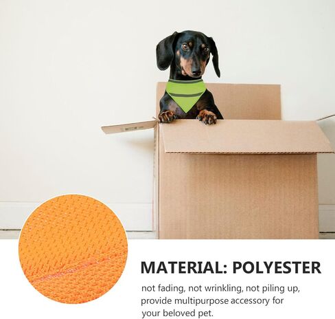POPETPOP 2pcs الحيوانات الأليفة مثلث منشفة الحيوانات الأليفة مثلث المرايل البرتقال الكلب باندانا عاكس سترة الحيوان اللعاب المرايل ليلة المشي باندانا السلامة جرو مريلة منقوشة وشاح البوليستر كلب صغير عاكس in Kuwait