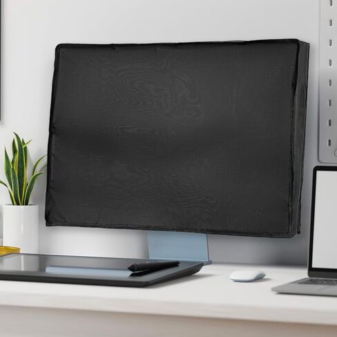 Black Anti-Static Dustproof Computer Monitor Cover, Waterproof PC Dust Cover, Full Body Computer Screen Protective Sleeve Cover (24*18*3.2") in Saudi Arabia