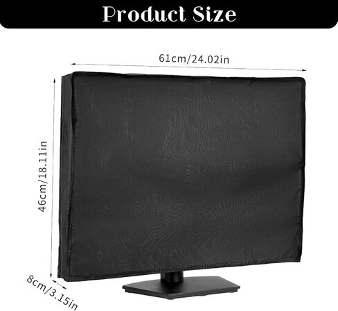 Black Anti-Static Dustproof Computer Monitor Cover, Waterproof PC Dust Cover, Full Body Computer Screen Protective Sleeve Cover (24*18*3.2") in Saudi Arabia