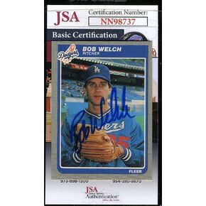 Bob Welch JSA Coa Autograph 1985 Fleer Hand Signed - Baseball Slabbed Autographed Cards in Saudi Arabia
