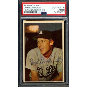 Don Lenhardt PSA DNA Coa Signed 1953 Bowman Autograph St Louis Browns - Baseball Slabbed Autographed Cards in Kuwait