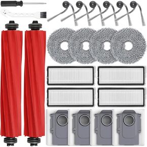22 Pack Replacement Accessories Kit Compatible with Roborock QV 35A/QV 35S Robot Vacuum, 2 Main Brush, 6 Side Brush, 4 HEPA Filter, 4 Mop Pads, 4 Dust Bag in Kuwait