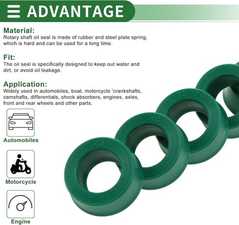 ختم الزيت العالمي ختم الشفاه حلقة دوار رمح ختم 12 × 20 × 8 ملم ضغط عالي TPU أخضر in Saudi Arabia