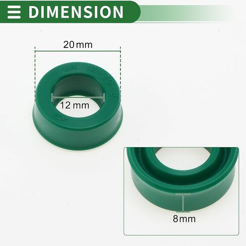 ختم الزيت العالمي ختم الشفاه حلقة دوار رمح ختم 12 × 20 × 8 ملم ضغط عالي TPU أخضر in Saudi Arabia