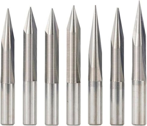 0.3-0.8mm V Shape Engraving Bit 15-30 Degrees 2 Flutes Straight Milling Cutter 6mm 1Pcs(6x0.6x20mm) in Saudi Arabia