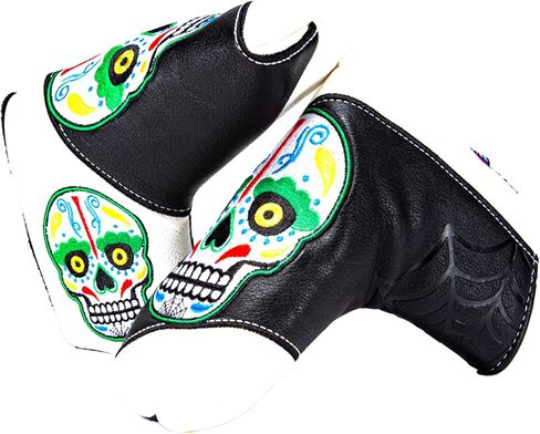 CMC Design Custom Sugar Skull with Web Embroidered Golf Blade Head Cover - Beautiful Design Elements Include Applique and Embossing - Great Fit for Any Club as Golf Head Covers or as Iron Headcovers in Saudi Arabia