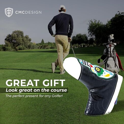 CMC Design Custom Sugar Skull with Web Embroidered Golf Blade Head Cover - Beautiful Design Elements Include Applique and Embossing - Great Fit for Any Club as Golf Head Covers or as Iron Headcovers in Saudi Arabia
