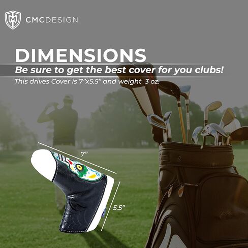 CMC Design Custom Sugar Skull with Web Embroidered Golf Blade Head Cover - Beautiful Design Elements Include Applique and Embossing - Great Fit for Any Club as Golf Head Covers or as Iron Headcovers in Saudi Arabia
