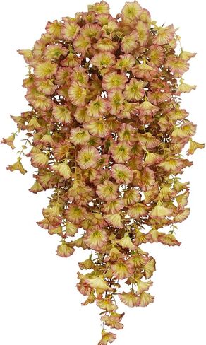 3 Pcs Artificial Hanging Flowers for Outdoors Morning Glory Artificial Flowers Spring Summer Decoration UV Resistant Blue Faux Flowers for Outdoor Planters Front Door Porch Patio Yard Decor in Kuwait