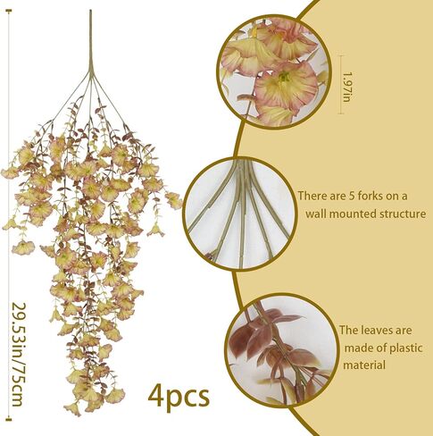 3 Pcs Artificial Hanging Flowers for Outdoors Morning Glory Artificial Flowers Spring Summer Decoration UV Resistant Blue Faux Flowers for Outdoor Planters Front Door Porch Patio Yard Decor in Kuwait