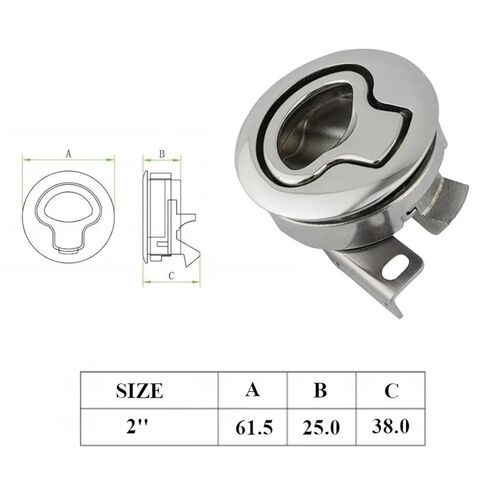 2Pcs Stainless Steel Non-Locking Boat Hatch Latch Pull Flush Round Marine Latche Fit for RV Hatch Door Cabinet in Kuwait